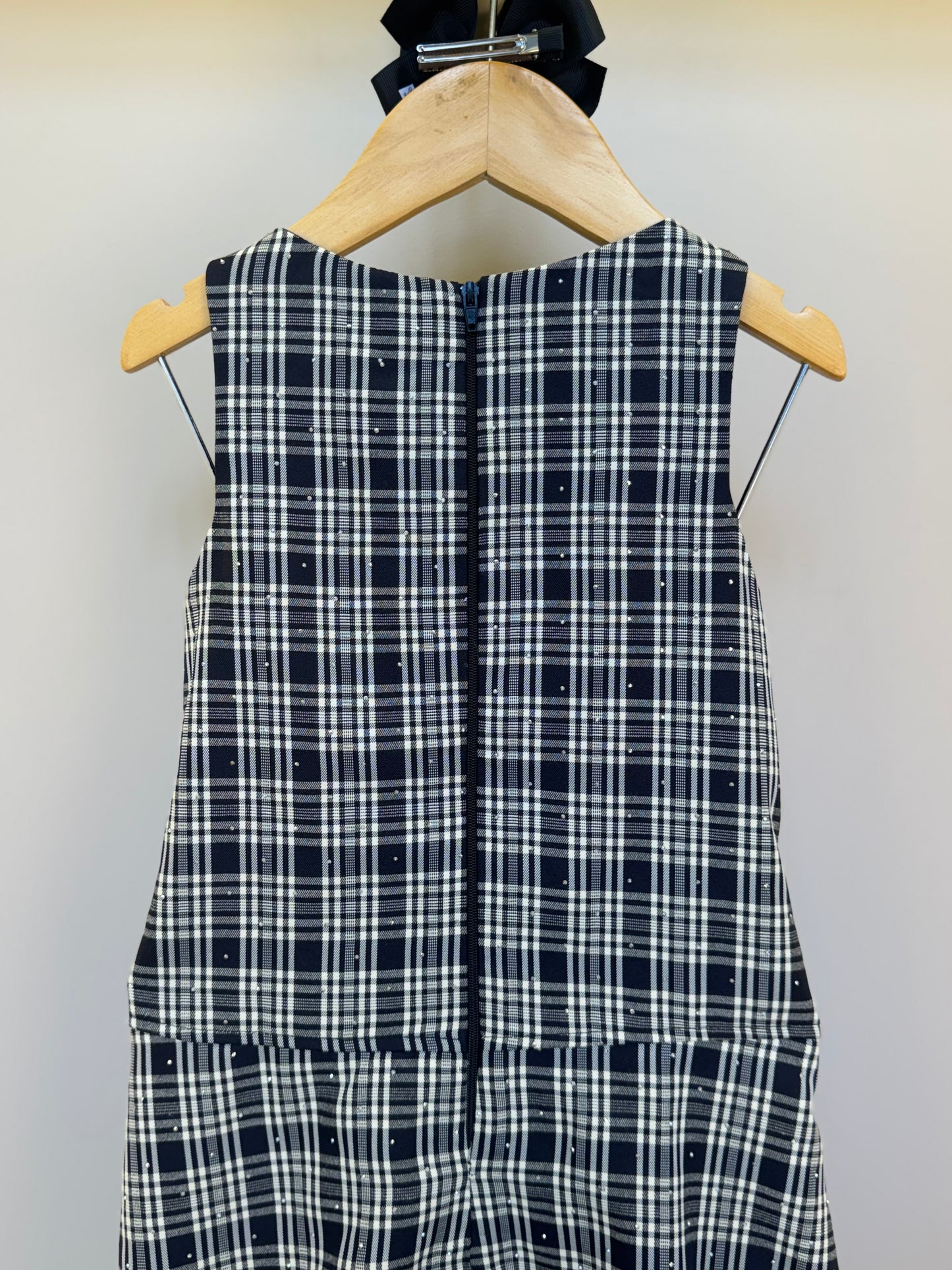 Vestido Infantil Alfaiataria Xadrez com Strass - Petit Cherie