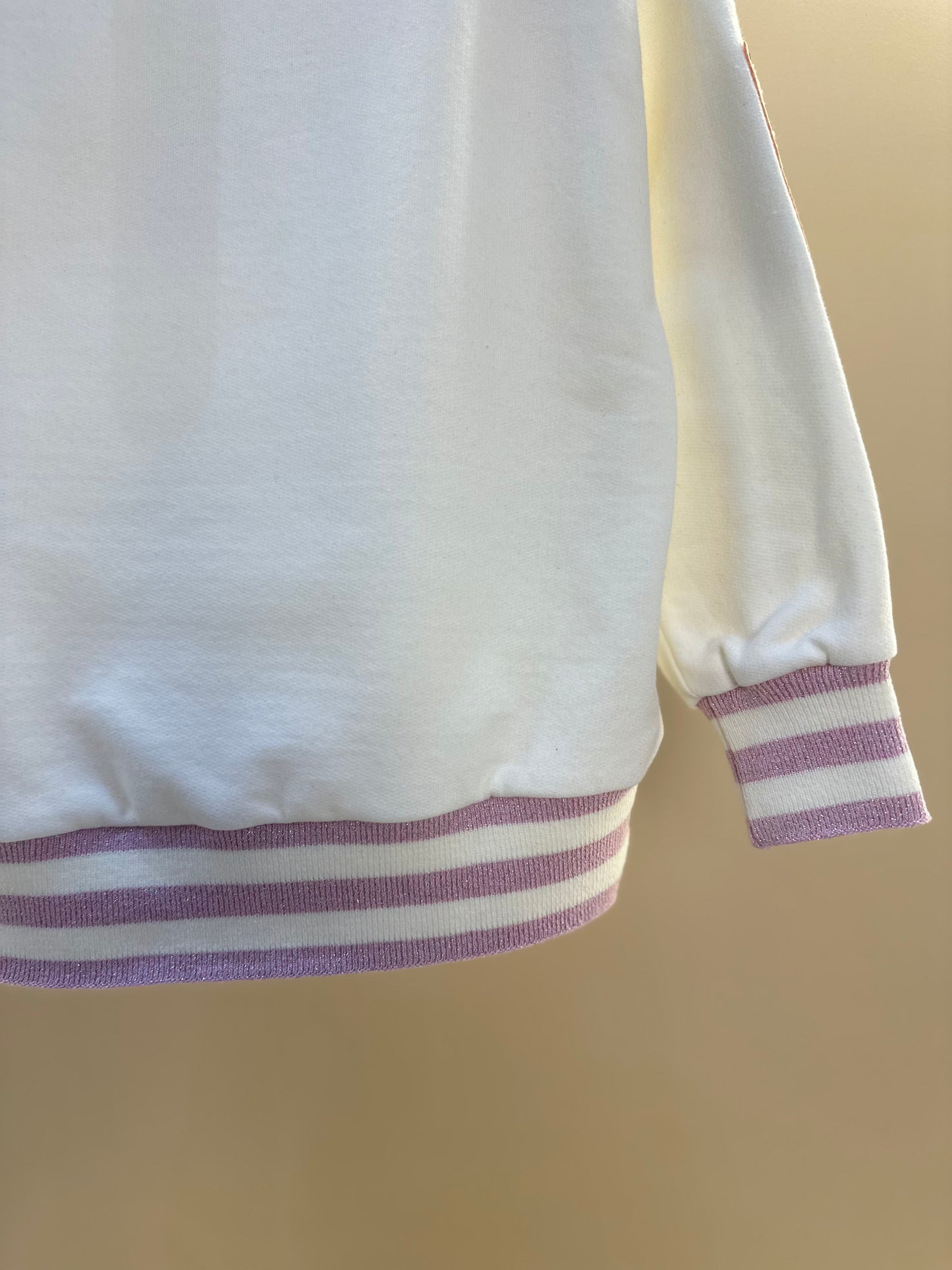 Blusa Moletom Infantil Patche Barbie Cristais Off White - Pituchinhus