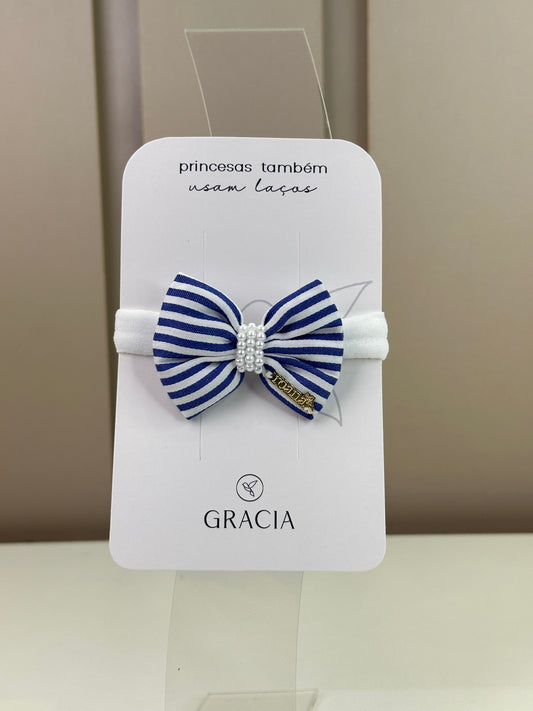 Faixinha Bebê Listras Navy Pérolas - Roana