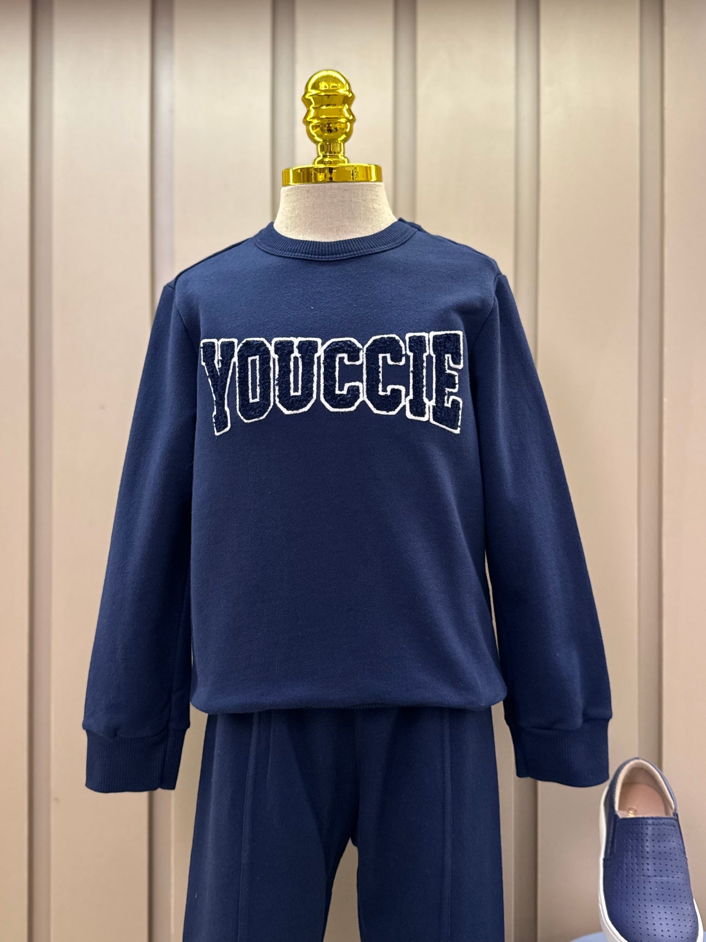 Conjunto Infantil Moletom Clássico YCC Casaco e Calça Marinho - Youccie