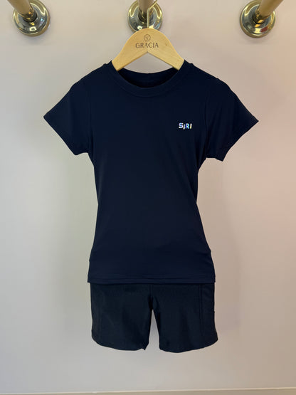 Conjunto Infantil Blusa Maria New Trip e Bermuda Eloisa Trilobal Básico Preto - Siri Sport