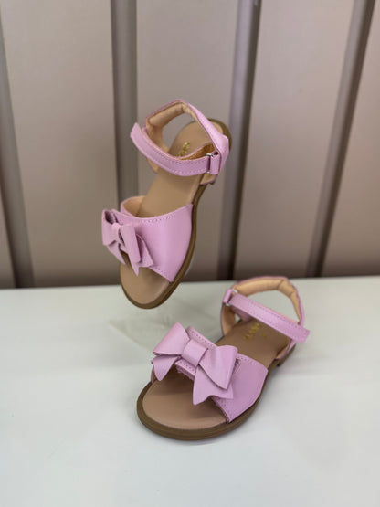 Sandália Infantil Manu Laço Velcro Rosa Perolado - Gracia