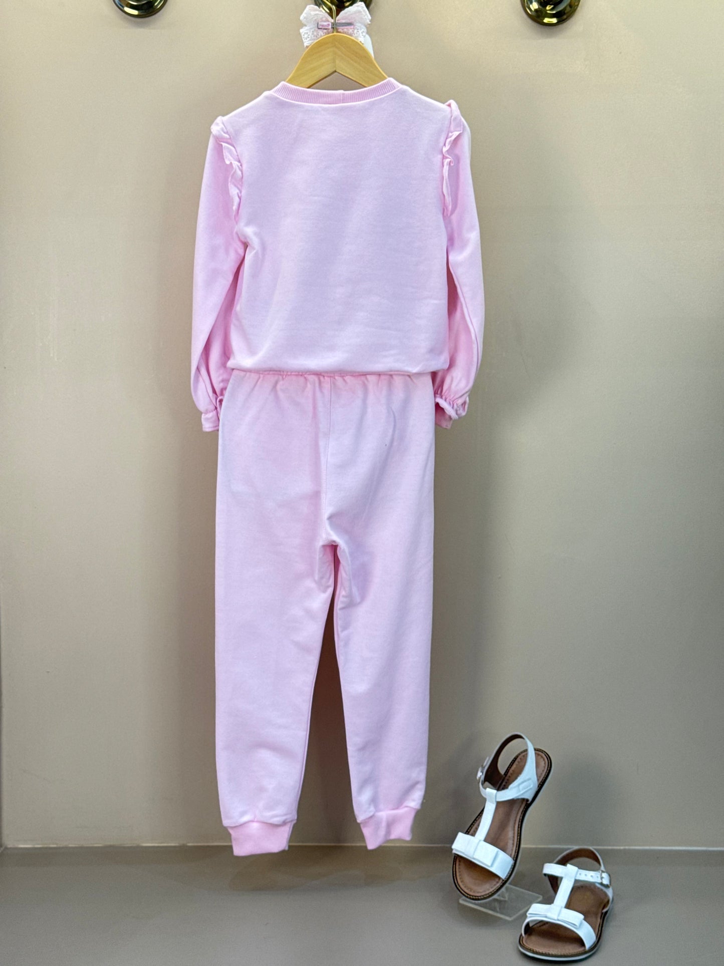 Conjunto Infantil Blusa e Calça Comfy com Ursinhos Rosa - Gabriela Aquarela