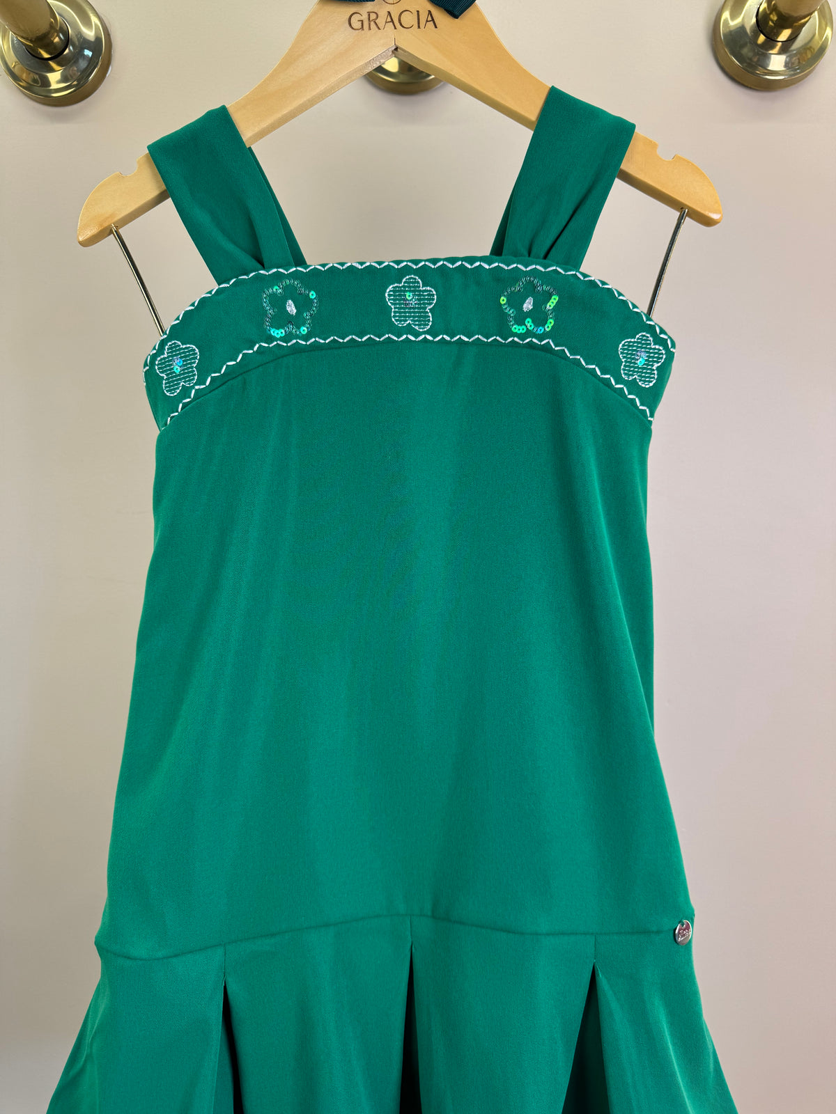 Vestido Infantil Trapézio Em Sarja Bordada - Mon Sucre
