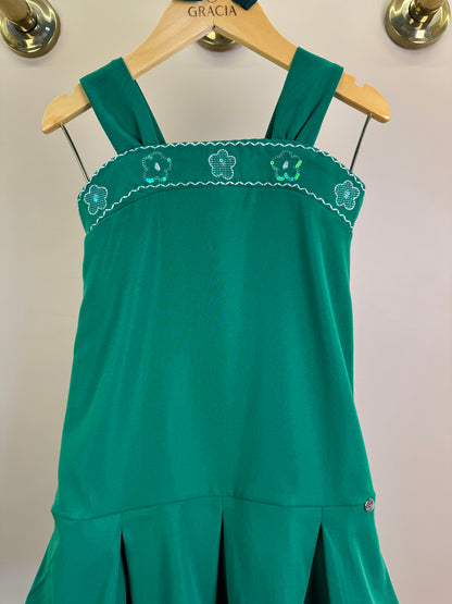 Vestido Infantil Trapézio Em Sarja Bordada - Mon Sucre