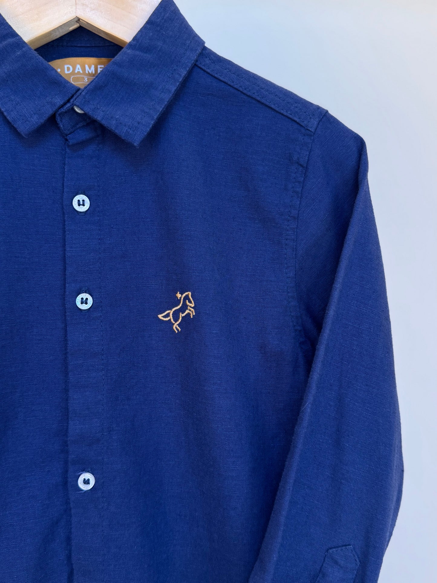 Camisa de linho marinho - Dame