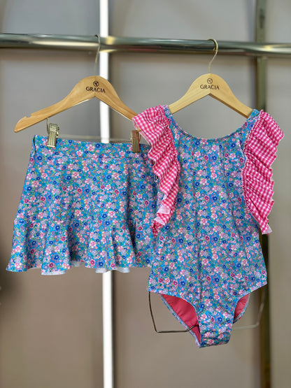 Saia Infantil Babado Floral - L'été