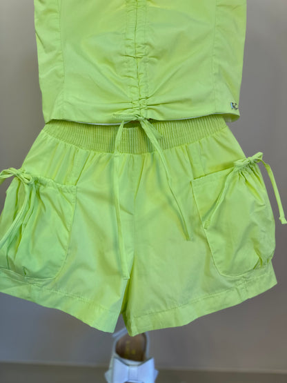 Conjunto Infantil  Algodão Blusa Drap e Shorts Bolsos Lima - Petit Cherie