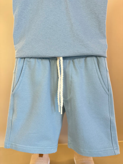 Conjunto Infantil Camiseta Algodão Teddy Conversível Malibu e Bermuda Básica Moletom Algodão Malibu - Dame