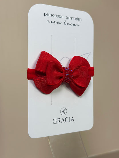 Faixinha Catavento Special Shine Organza Vermelho - Gracia