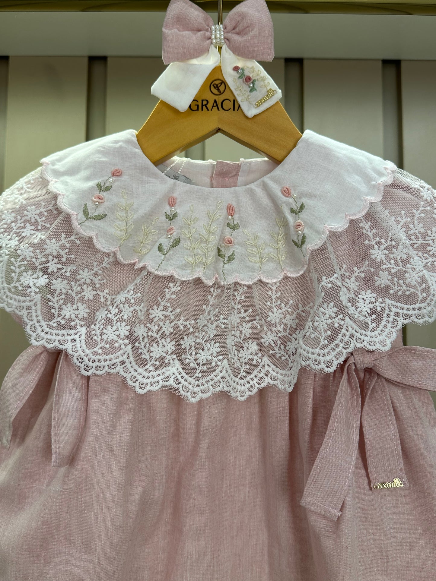 Pimpão Bebê Renda Bordado Flores  - Roana