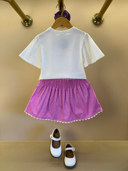 Conjunto Infantil La Dolce Vita e Saia Cós de Elástico Franzido - Momi
