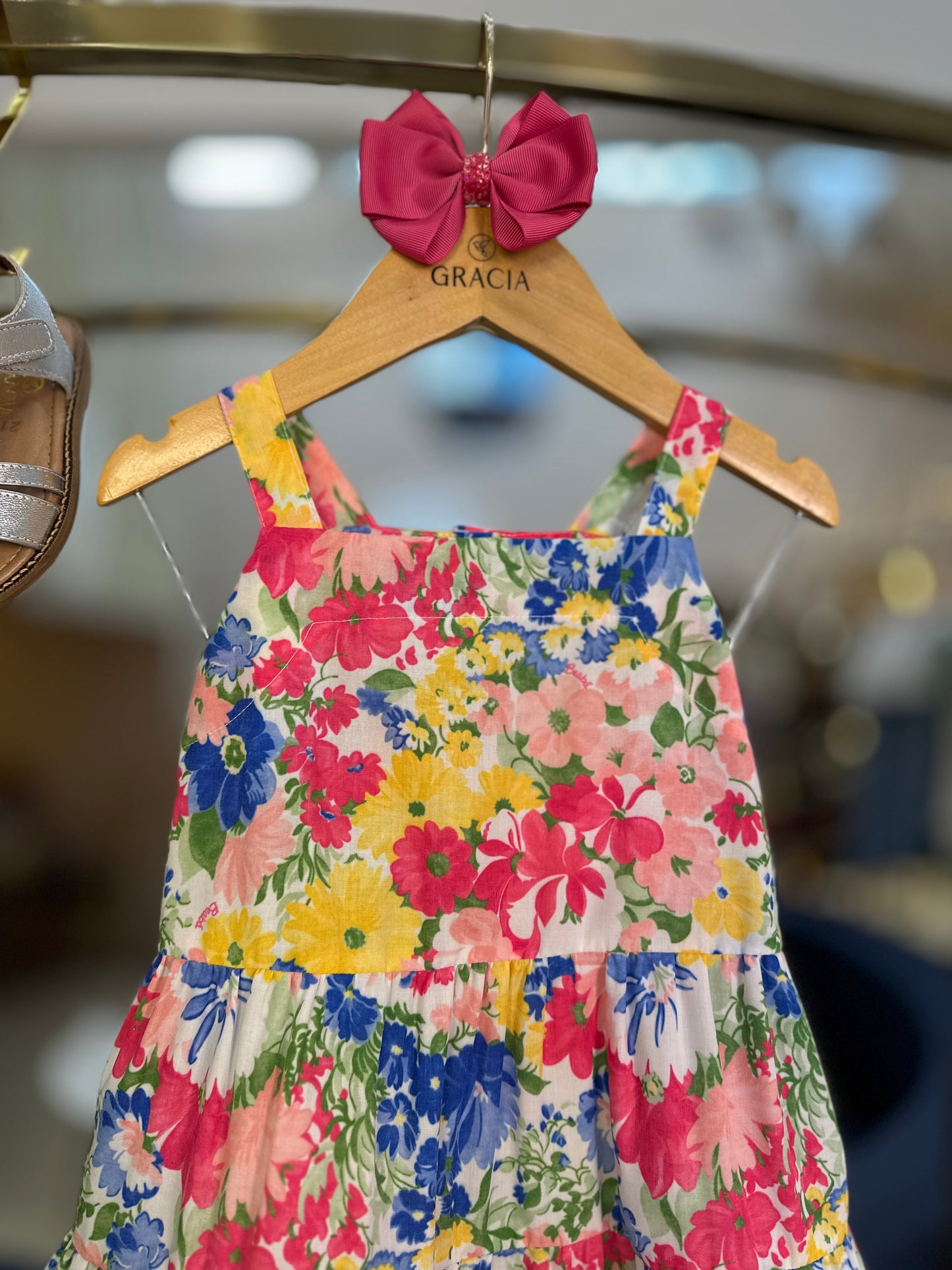 Vestido Infantil Tricoline Floral Rodado - Beabá