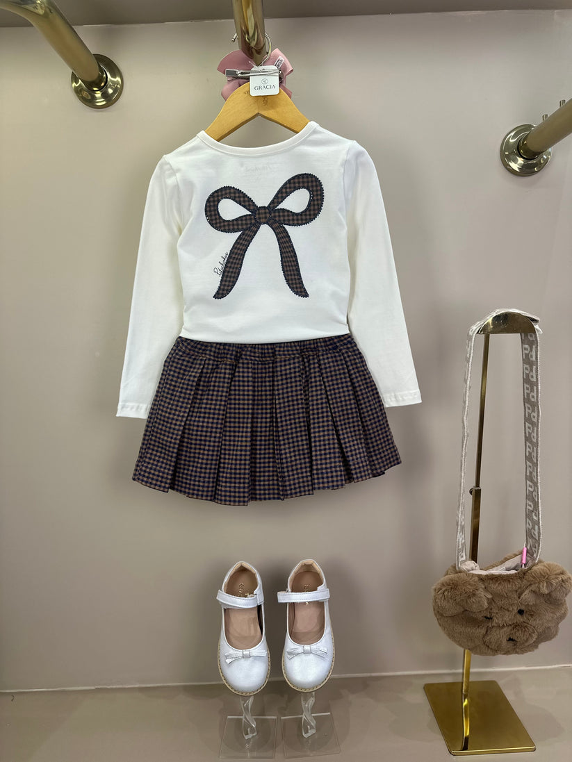 Blusa Infantil Cotton Laços Bows Are My Fav Off  White - Pituchinhus