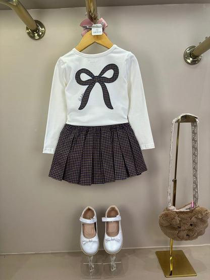 Blusa Infantil Cotton Laços Bows Are My Fav Off  White - Pituchinhus