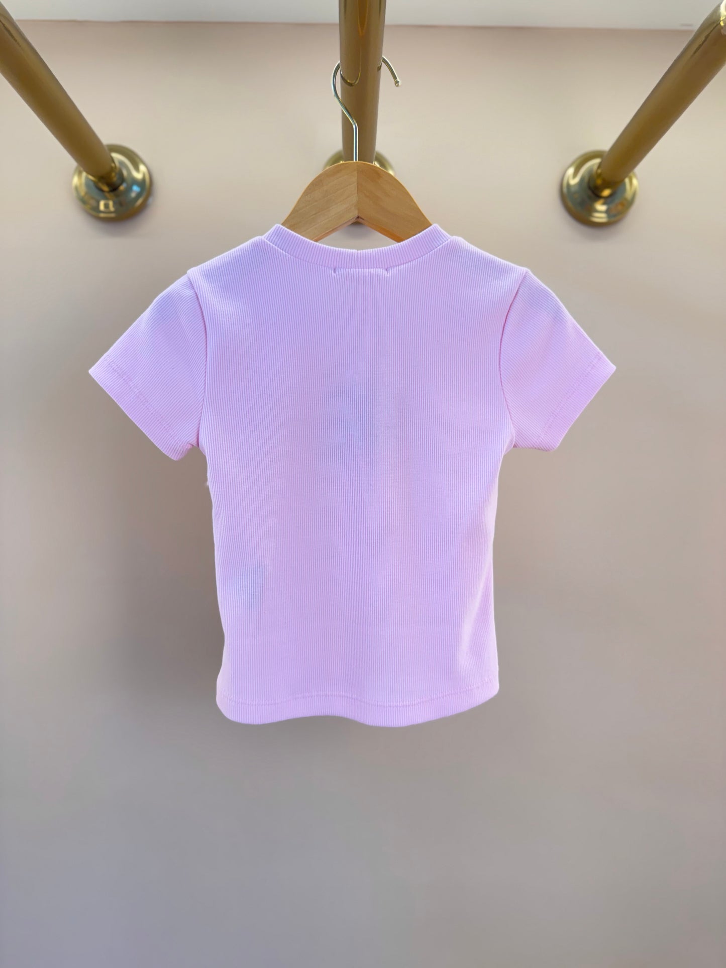 Camiseta Infantil Lacinho Tule Off White e Rosa - Gabriela Aquarela