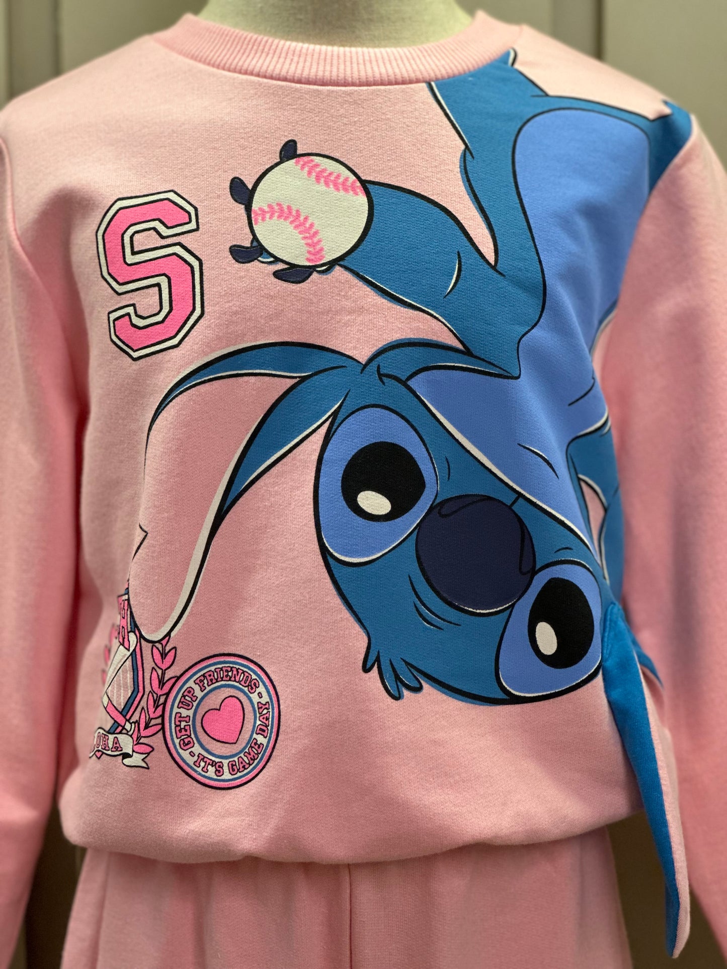 Conjunto Infantil Moletom Casaco Stitch  e Calça Rosa Blossom - Momi
