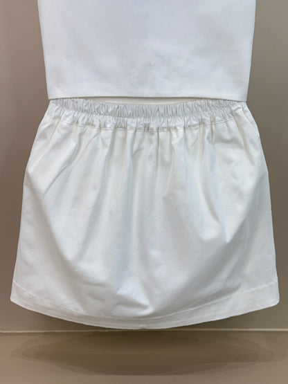 Conjunto Teen Colete de Sarja Strass e Saia-Shorts Teen Sarja Strass Off White - Two In