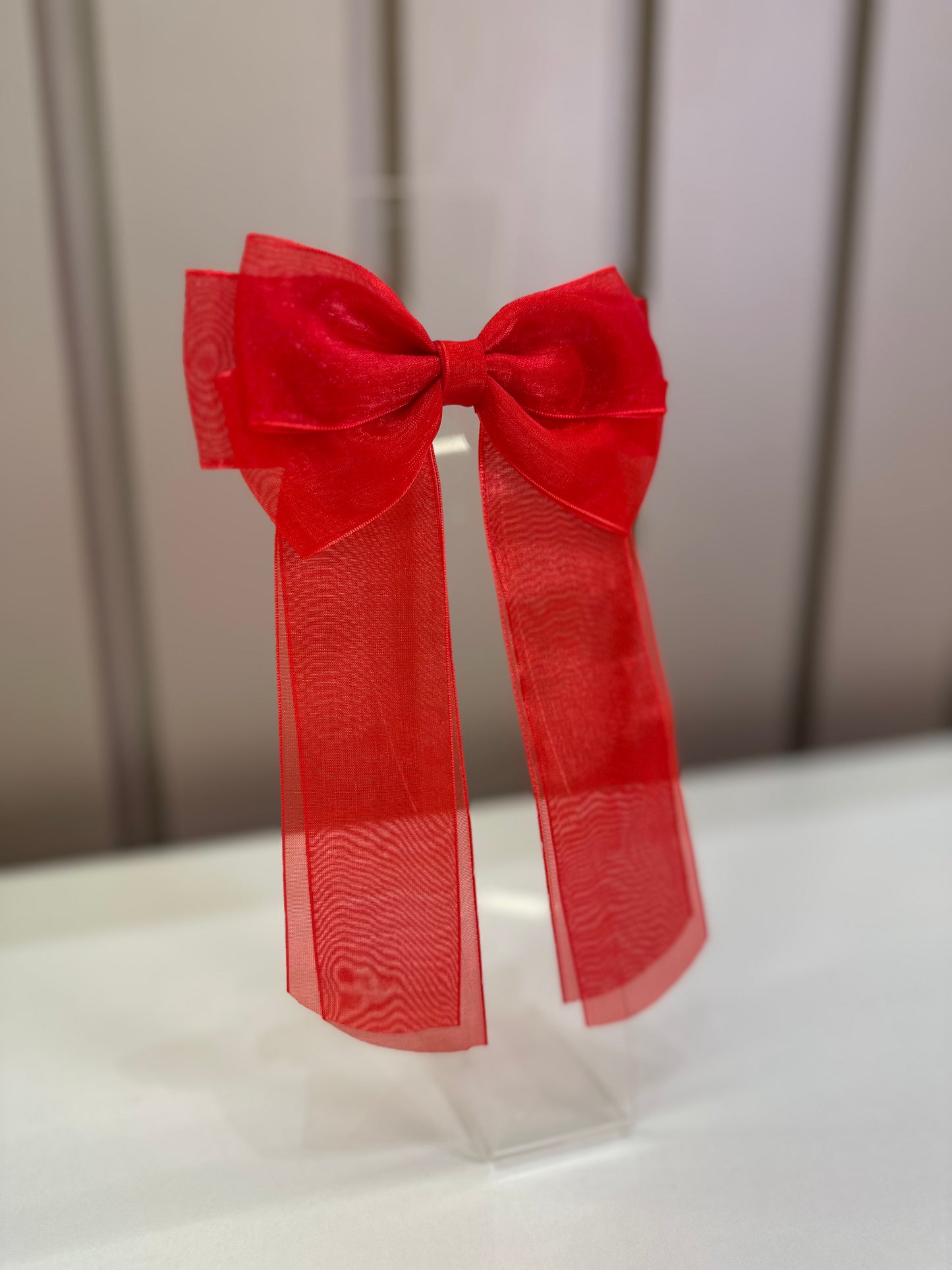 Laço Infantil Special Alongado All Organza Vermelho - Gracia PRÉ-VENDA