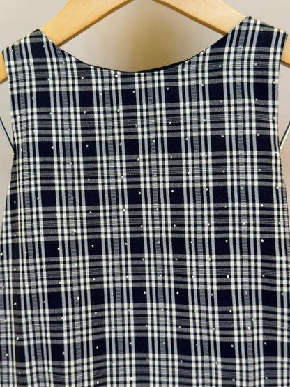 Vestido Infantil Alfaiataria Xadrez com Strass - Petit Cherie