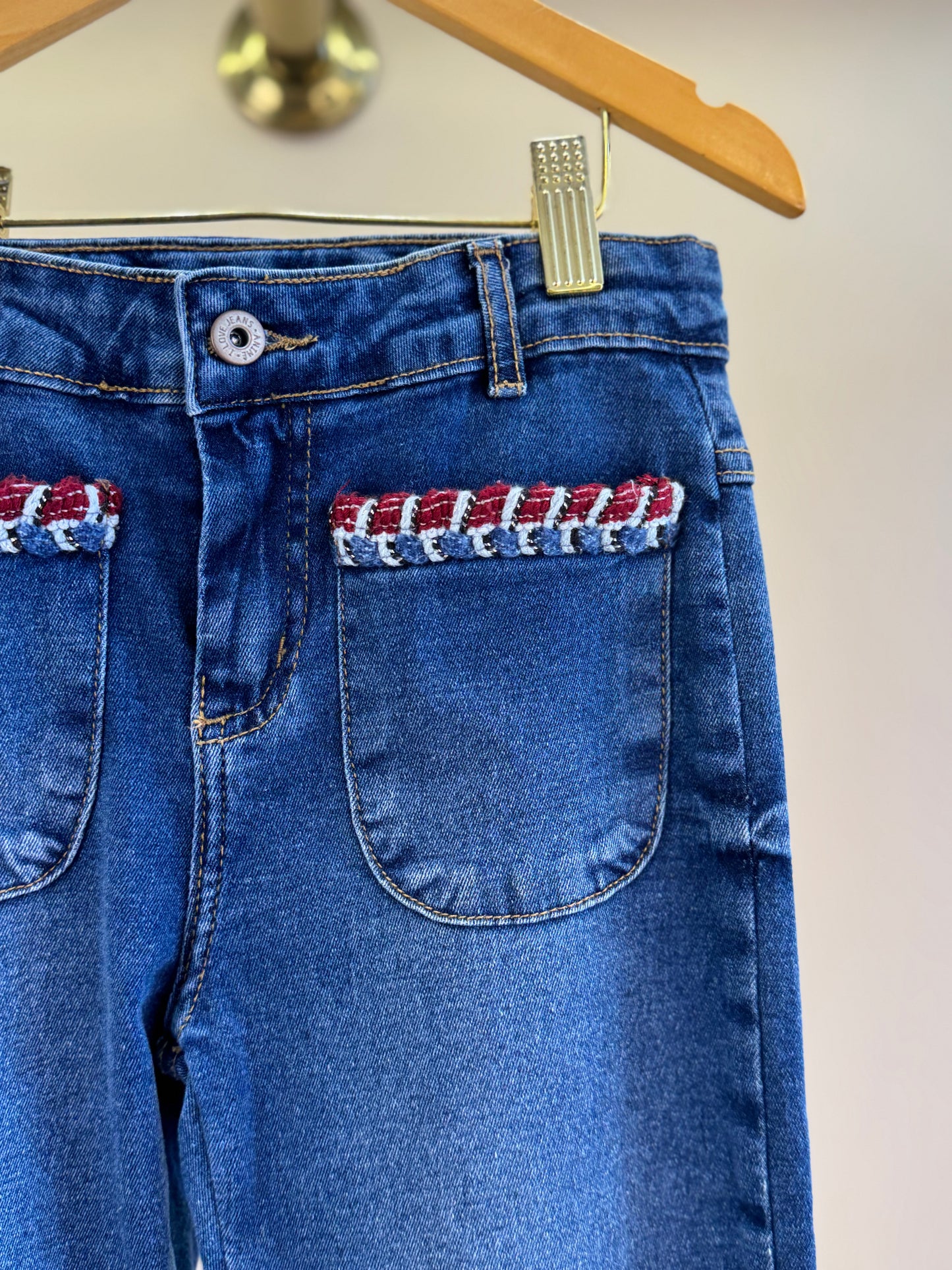Calça Jeans Infantil Conceito Bolsos Bordados - Animê
