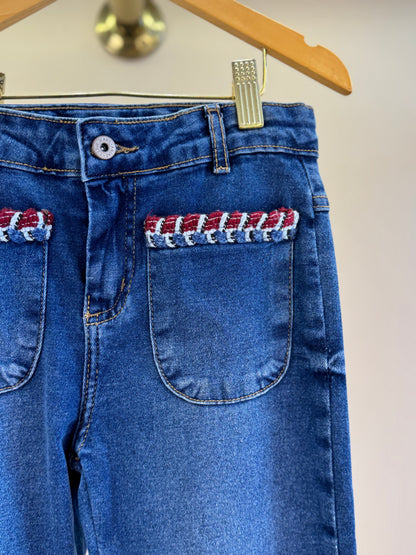Calça Jeans Infantil Conceito Bolsos Bordados - Animê
