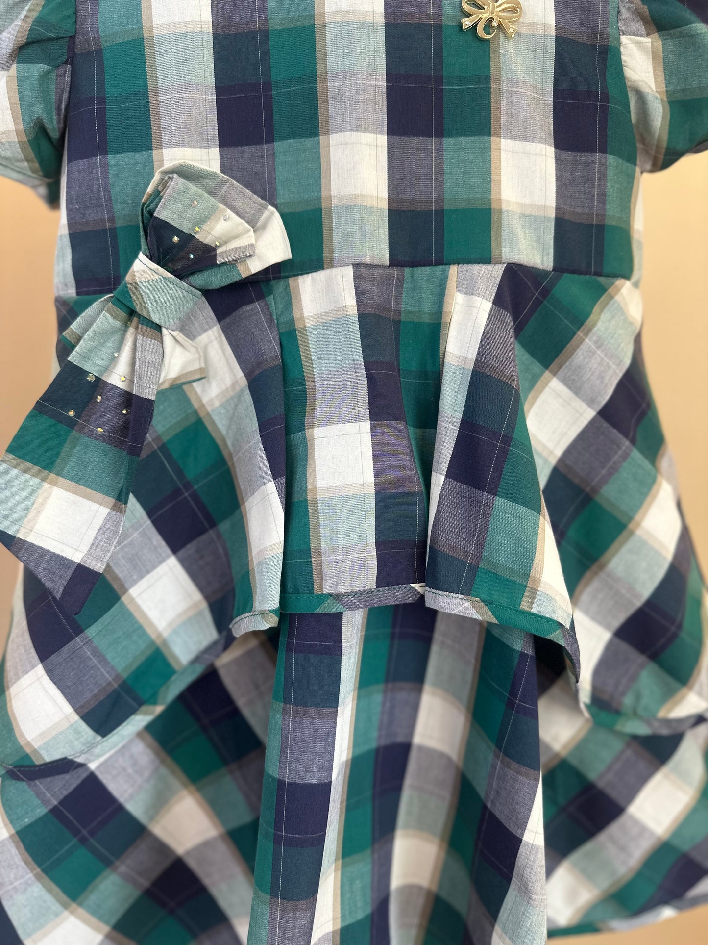 Conjunto Bebê Vestido Xadrez Verde - Charpey