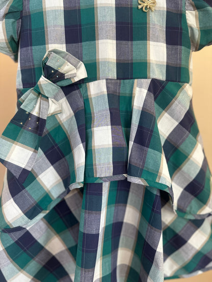 Conjunto Bebê Vestido Xadrez Verde - Charpey