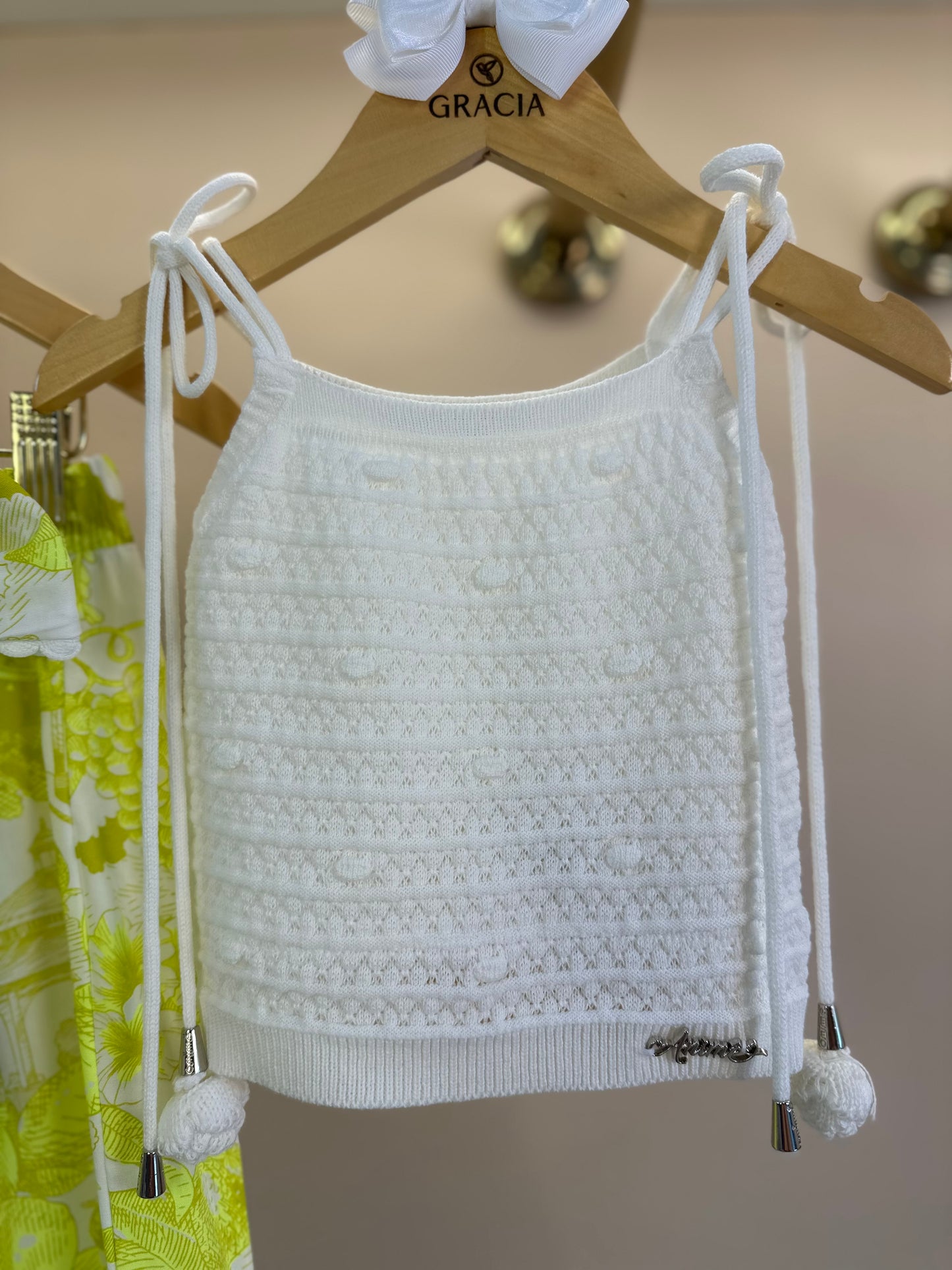 Conjunto Infantil Blusa Tricot e Calça Laise Verde Melão - Animê