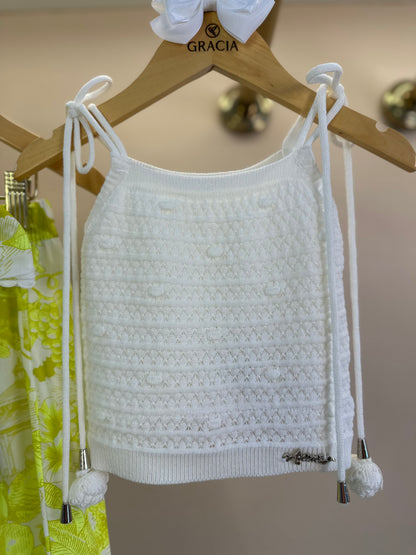 Conjunto Infantil Blusa Tricot e Calça Laise Verde Melão - Animê