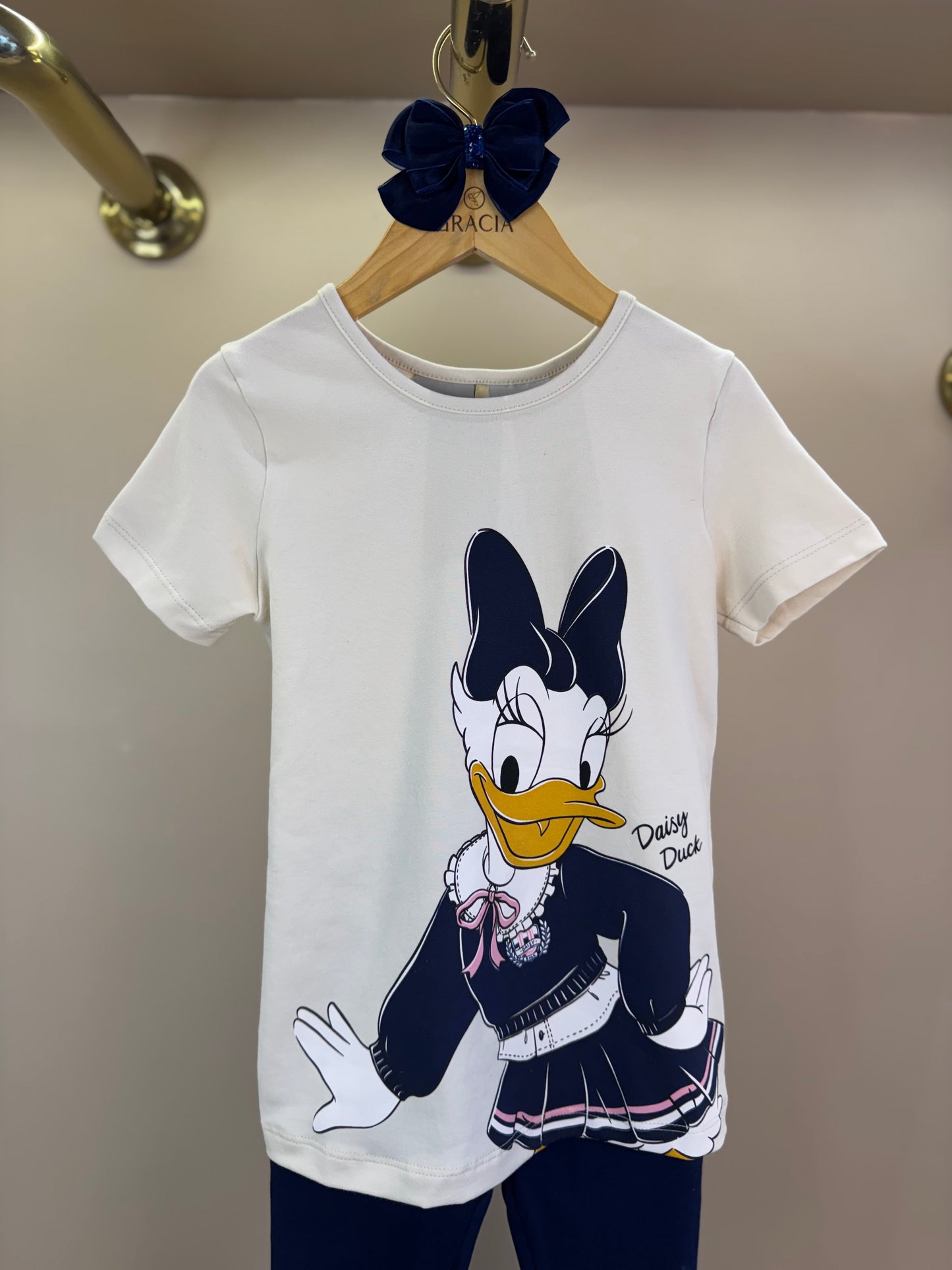 Conjunto Infantil Deisy Blusa MC e Legging Vanilla - Momi