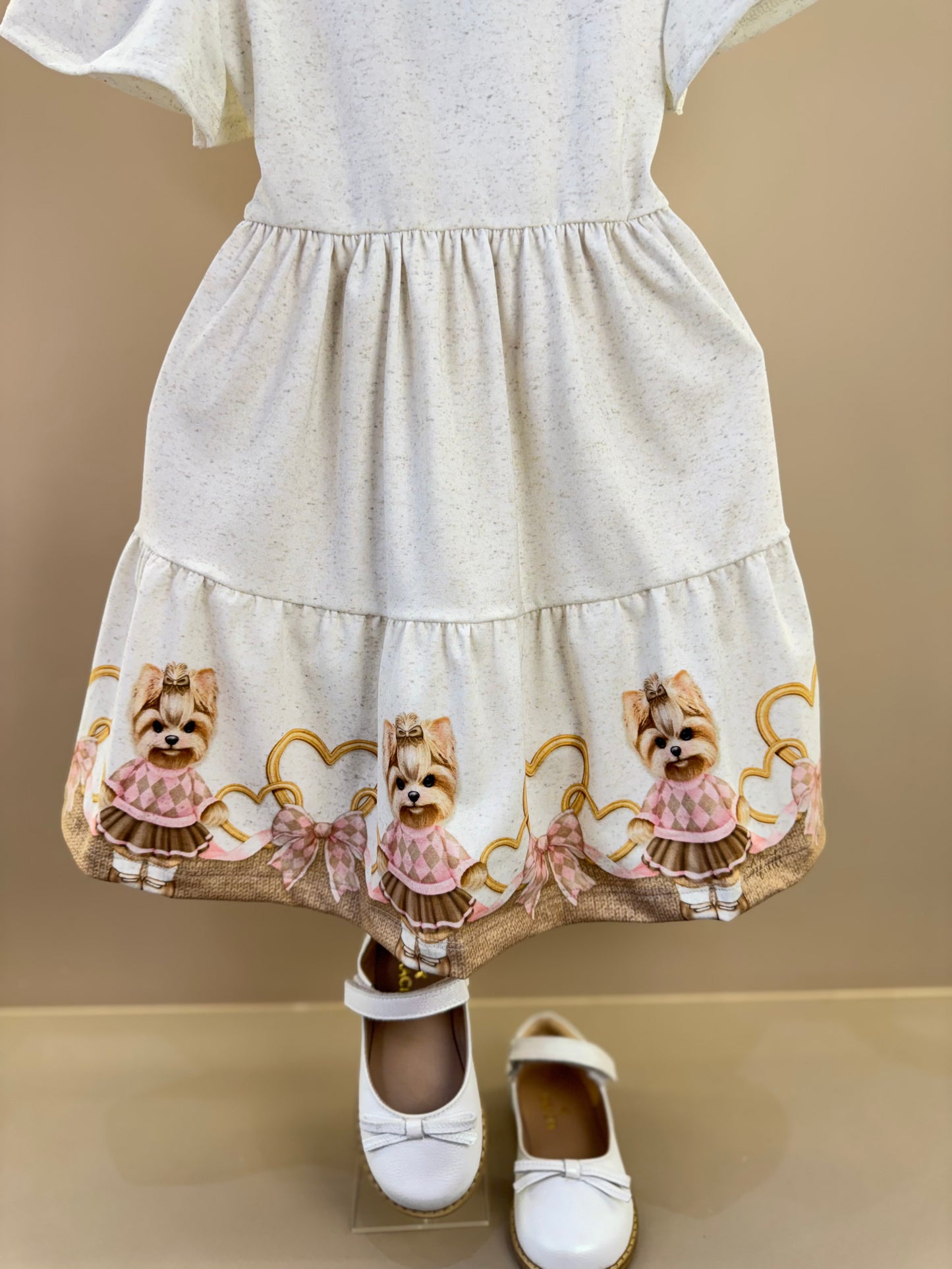Vestido Infantil em Malha Power Bege Claro - Infanti