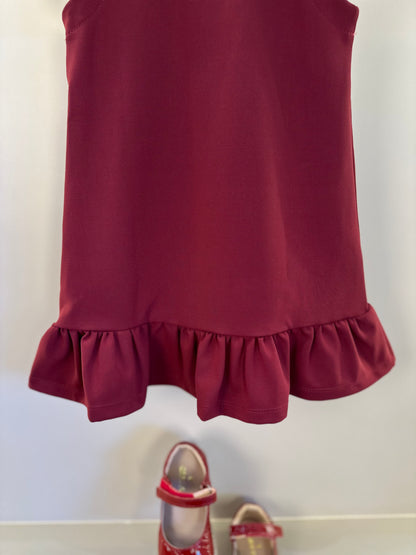 Vestido Infantil Jumper Algodão Manga Laço Vermelho - Beabá
