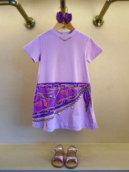 Vestido Infantil Lenço Lilás Orquídea - Animê