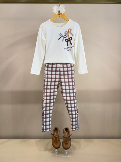 Blusa Infantil Cotton Laços Bows Are My Fav Off  White - Pituchinhus