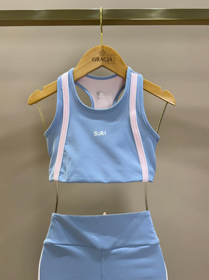 Conjunto Infantil Top Jessica Tenista Azul e Legging Fuseau Jessica Tenista Azul - Siri Sport
