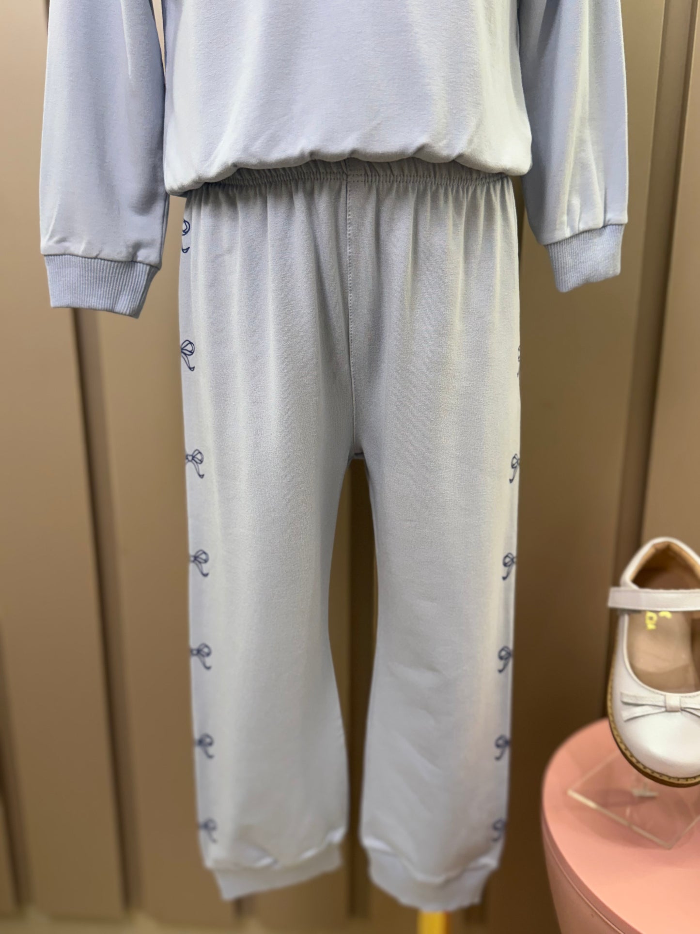 Conjunto Infantil Moletom S Felpa Blusa ML e Calça Miss University Azul Claro - Beabá