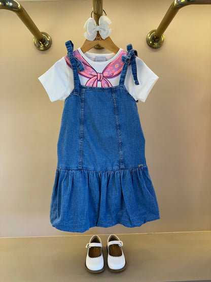 Salopete Infantil Jeans Saia Balonê - Momi
