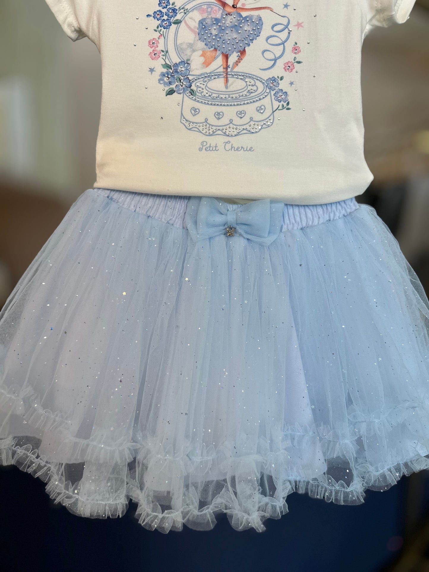Conjunto Infantil Blusa e Saia Azul Squad Gymnastics - Petit Cherie