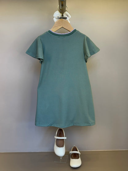 Vestido Infantil Algodão Fress Fashion & Cuteness Verde Ultramarine - Infanti