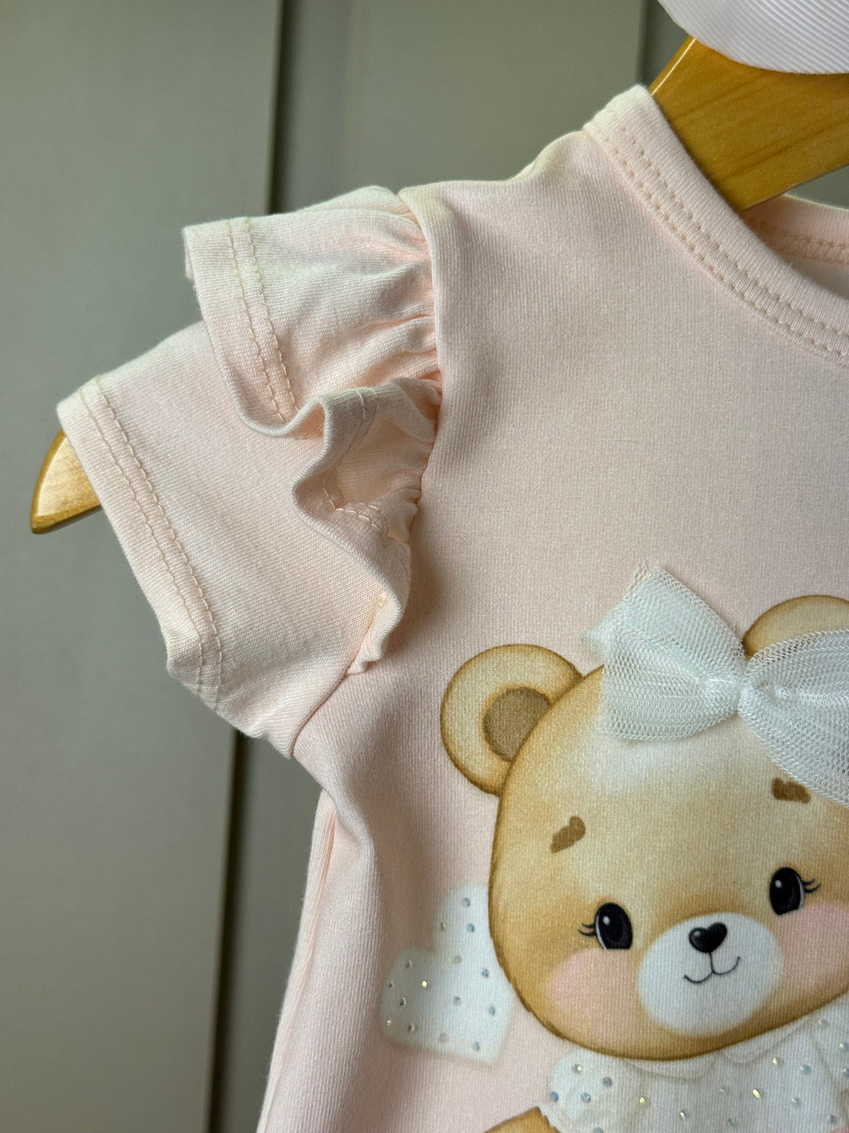 Macaquinho Infantil Rosa Ursinhas Com Laço - Infanti