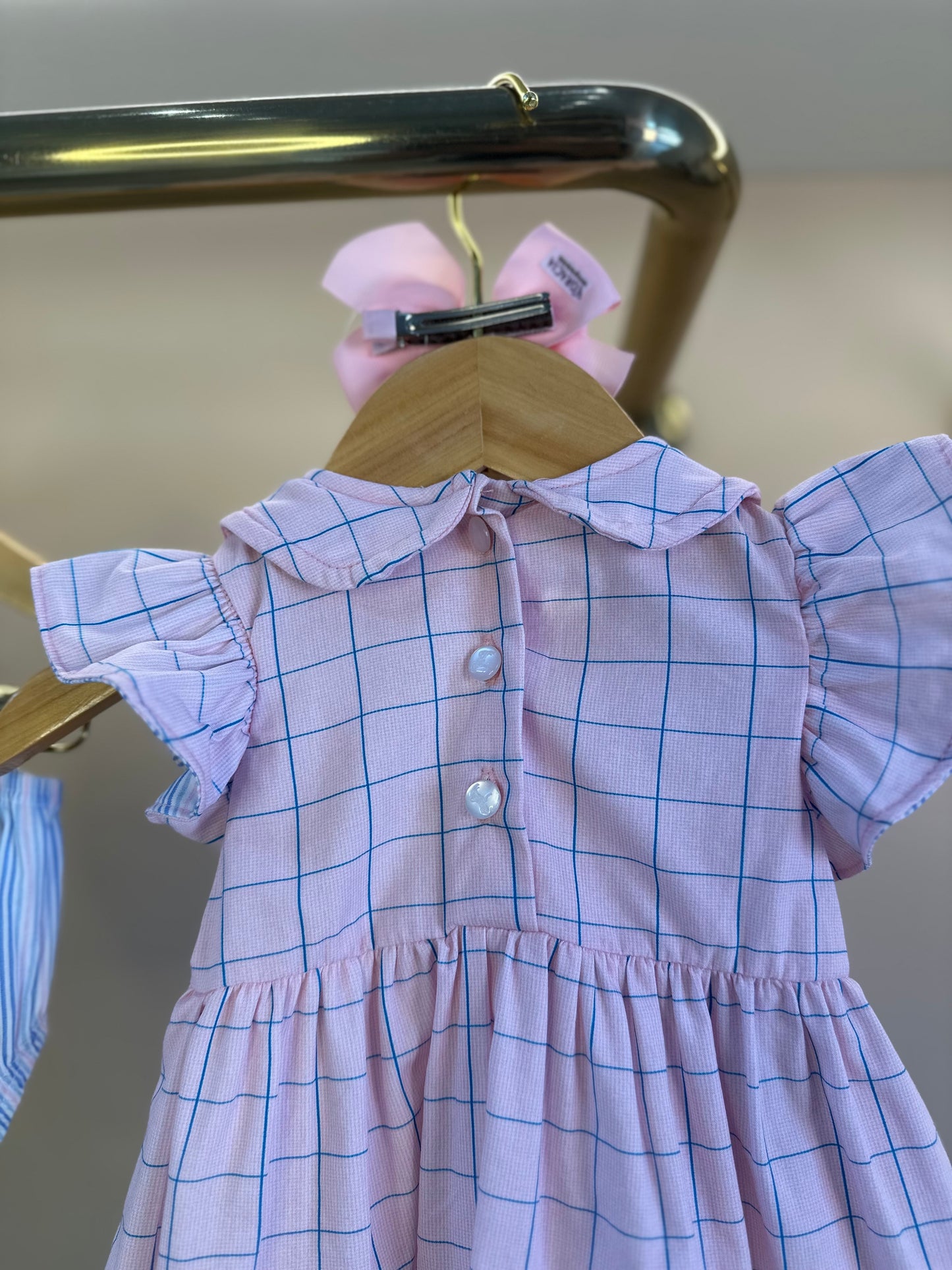 Vestido Bebê Algodão Bordado Golinha Rosa - Charpey