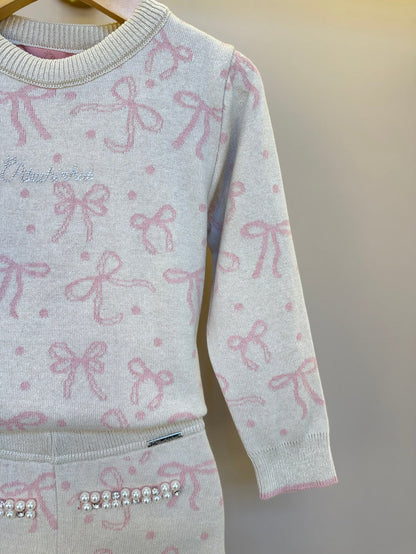 Blusa Infantil Tricot Jacquard Multi-laços Ninive - Pituchinhus