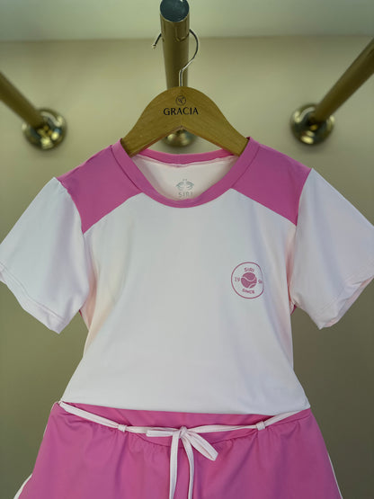 Conjunto Infantil Blusa Lavínea L Silk Ponto Certeiro e Shorts Duda L Ponto Certeiro - Siri Sport