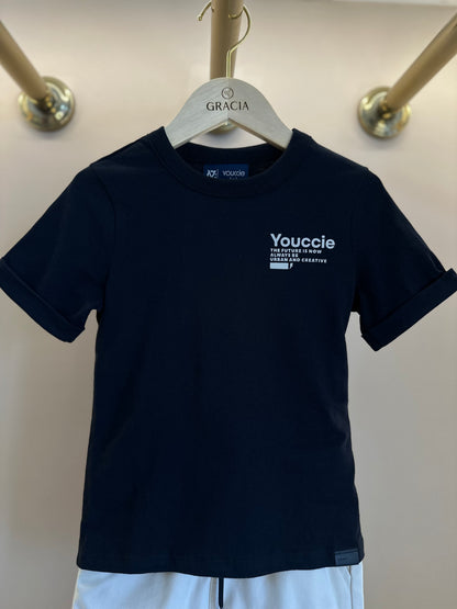 Conjunto Infantil T-Shirt Future e Bermuda Off White - Youccie