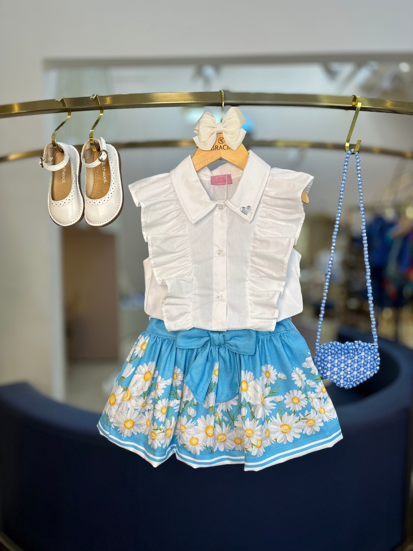 Conjunto Infantil Blusa e Saia-shorts Girassol - Luluzinha