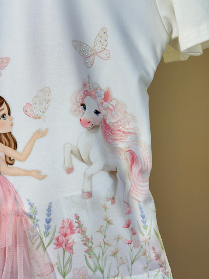 Conjunto Infantil Blusa Princesa  e Shorts Bike Rosa - Infanti