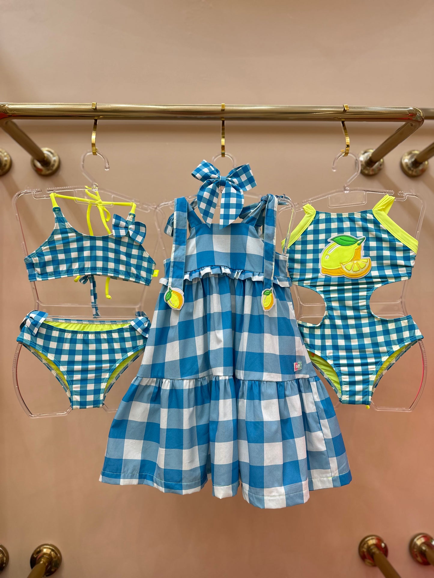 Vestido Infantil Lívia Est. Vichy Limão - Siri Kids