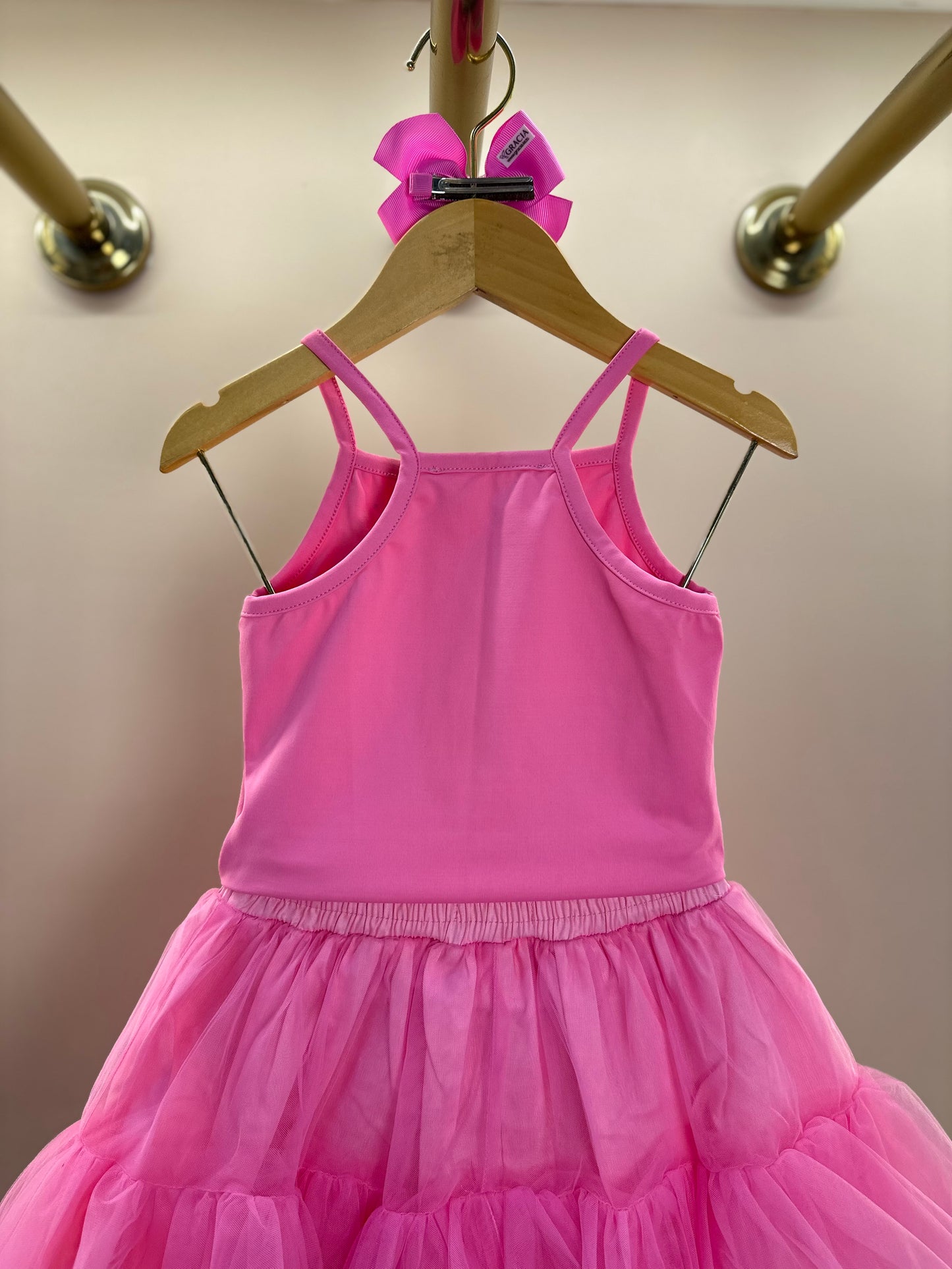 Conjunto Infantil Blusa Light Cristais Barbie e Saia Babados Patche Barbie Rosa Ópera - Pituchinhus