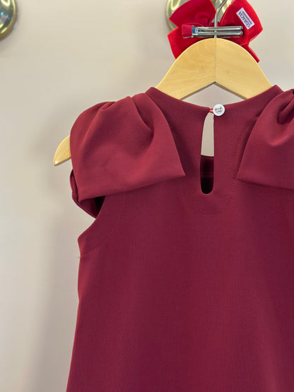 Vestido Infantil Jumper Algodão Manga Laço Vermelho - Beabá